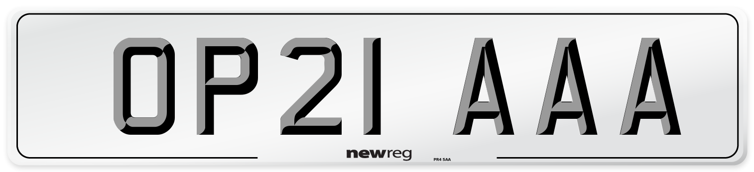 OP21 AAA Number Plate from New Reg